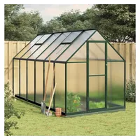 vidaXL Gewächshaus Alu Grün HKP 5 mm 5,64 m2