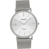Oozoo Herren Uhr C9905A Analog Quarzuhr Armband silber Vintage Series D2UOC9905A