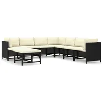 vidaXL Garten-Lounge-Set 9-tlg. schwarz 3059800