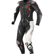 IXON Demonio Lederkombi, schwarz-weiss-rot, Größe 2XL