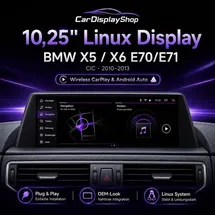 uckazy Touchscreen-Upgrade 12,3" für BMW X5/X6 E70/E71 CCC mit CarPlay und Android Auto