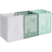 Navaris 3er Set Recycling Taschen für Glas Plastik und Papier - 3fach Mülleimer Müllsortierer - Mülltrennsystem Behälter für Mülltrennung