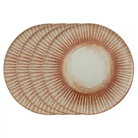 ARTHUR KRUPP 67382BA4 Arthur Krupp Set 4 Pizzateller Cm 32 Sunlight Red Stoneware