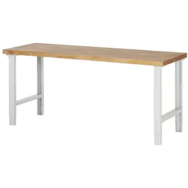 Rau Werkbank mit einstellbarer Arbeitshöhe und Massiv-Arbeitsplatte 2000x700x790-1140 mm