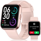 Smartwatch Damen,Smartwatch mit Telefonfunktion,1,7" Touchscreen Schrittzähler Uhr Damen mit Alexa,60+ Sportmodus,Pulsmesser Schlafmonitor SpO2,Whatsapp Erinnerung,IP68 Wasserdicht Fitness Tracker