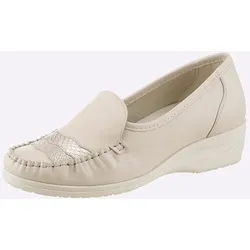 Mokassin CLASSIC, Damen, Gr. 37, beige, Glattleder, Schuhe