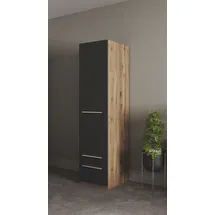 Priess Kleiderschrank PRIESS "Schrank Garderobe Wäscheschrank Barcelona in 5 Breiten", schwarz (astkernbuche, schwarz), B:48cm H:193cm T:54cm, Holzwerkstoff, Schränke, Kleiderschrank, viel Stauraum, geräumige Schubkästen, mit Spiegel, MADE IN GERMANY