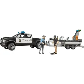 Bruder 02507 - RAM 2500 Polizei Pickup schwarz/weiß 1:16