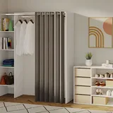 TemaHome »Tom 1« Kleiderschrank mit Vorhang Weiß Taupe 123/160x182x50 cm