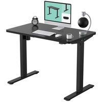 FLEXISPOT Schreibtisch Basic-Series, Elektrisch höhenverstellbarer Schreibtisch, 2- Fach-Teleskop schwarz 120 cm x 80 cm
