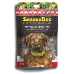 SavannaDog vom südafrikanischen Strauß Happen 100 g mit Grapefruit