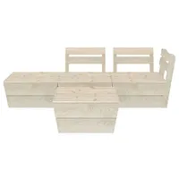 vidaXL Garten-Paletten-Lounge-Set 4-tlg. natur