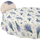 ANRO Tischdecke abwaschbar Rund 140 cm Lavendel