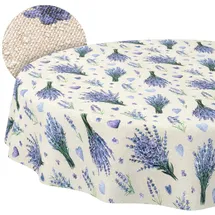 ANRO Tischdecke abwaschbar Rund 140 cm Lavendel