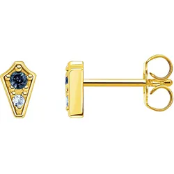 THOMAS SABO Paar Ohrstecker »Royalty dunkelblauer Stein, H2210-667-1, H2210-960-1«, mit Glas-Keramik Stein, Spinell (synth.) THOMAS SABO gelbgoldfarben-blau + blau