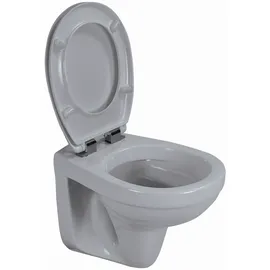 Sanicomfort manhattan Wand-WC mit WC-Sitz Grau spülrandlos