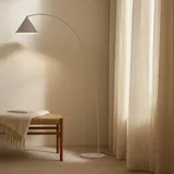 Stehleuchte Lindby, Triangolo, Beige, für Wohnzimmer, Metall, Modern - 35 - 195