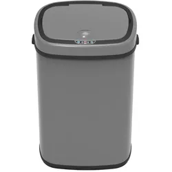 SVITA Sensor-Mülleimer 58L Stahl Mülleimer mit Sensor Abfalleimer Grau