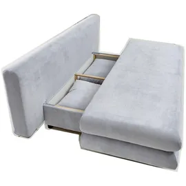 CARRYHOME Schlafsofa , Hellblau , Textil , Füllung: Schaumstoff, 196x74x90 cm Stoffauswahl, Liegefunktion, Rücken echt , Wohnzimmer, Sofas & Couches, Schlafsofas, Sonstige Schlafsofas