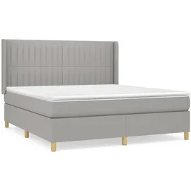 vidaXL Boxspringbett mit Matratze Hellgrau 160x200 cm Stoff - Grau
