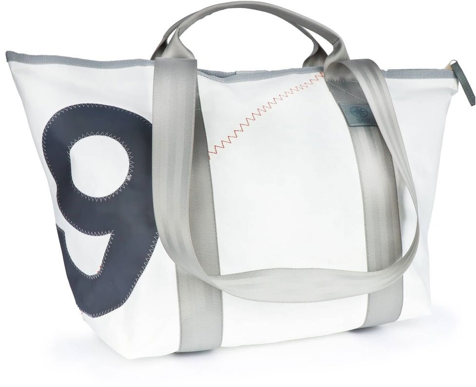 360° Taschen Schlepper Mini Reisetasche weiß / Zahl grau