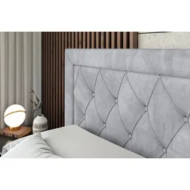 altdecor BOXBETT mit H3-Matratze und Lattenrost - NOEL - 160x200 Hellgrau