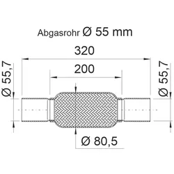 ERNST Flexrohr, Abgasanlage mit Rohrstutzen 80,5mm 460118