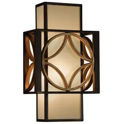 Wandlampe Leuchte Eisen Bronze Gold H 34,3 cm Flurleuchte Treppenlampe