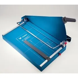 DAHLE 517 Hebel-Schneidemaschine mit manueller Bügelpressung (550 mm bis DIN A3, Schnitthöhe 3,5 mm, Metalltisch) Blau