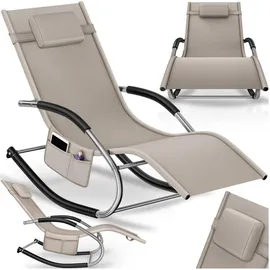 Tectake Gartenliege 142 x 62 x 92 cm Beige