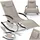 Tectake Gartenliege 142 x 62 x 92 cm Beige