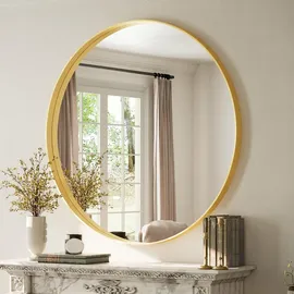 Koonmi Runder Wandspiegel 120 cm Gold