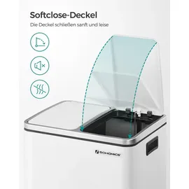 Songmics Mülleimer 2 x 15 l Weiß