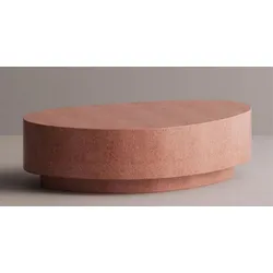 Casa Padrino Luxus Beton Couchtisch Rot 142 cm - Wohnzimmer & Garten Möbel