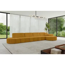 altdecor Ecksofa Ottomane Rechts Livo-L3 - 422x173x79,5 cm Senfgelb