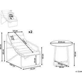 Beliani Lounge Set 2-tlg. Dunkelgrau