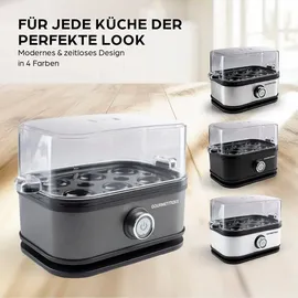 GOURMETmaxx Eierkocher 6 Eier + Messbecher Grau