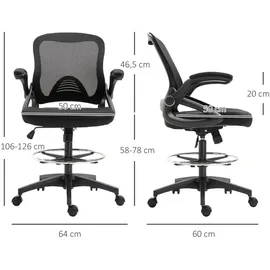 Vinsetto Mesh Ergonomischer Bürostuhl Schwarz