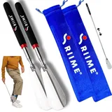 RIIME INOXDUO- X2 Schuhanzieher Lang - Schuhlöffel Lang - Schuhlöffel - mit Samttasche - Ausziehbarer Schuhanzieher -Kompakt und Perfekt für Unterwegs - Einheitsgröße