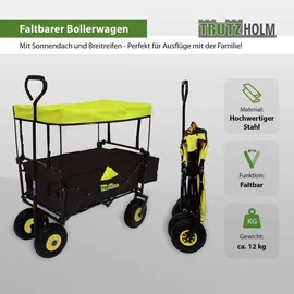Trutzholm Bollerwagen faltbar mit Sonnendach grün/schwarz