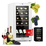 Klarstein Weinkühlschrank, 1 Zonen Getränkekühlschrank Klein, Freistehender Kleiner Weinschrank, 44L Wein-Kühlschrank mit Glastür, Indoor/Outdoor Flaschenkühlschrank, Wine Fridge 15 Flaschen