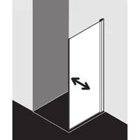 Kermi Seitenwand Diga TBR 09018, DITBR09018VAK 90x185cm, silber hochglanz, ESG klar, rechts, auf Duschwanne
