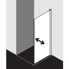 Kermi Seitenwand Diga TBR 09018, DITBR09018VAK 90x185cm, silber hochglanz, ESG klar, rechts, auf Duschwanne