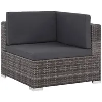 vidaXL Garten-Lounge-Set grau inkl. Auflagen 44425