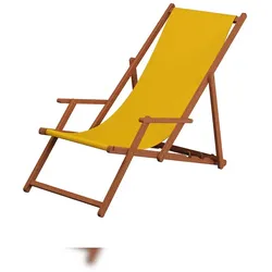 Erst-Holz Deckchair gelb Liegestuhl klappbare Sonnenliege Gartenliege Holz Strandstuhl Gartenmöbel 10-302KD