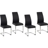 Hti-Living Stühle, SallyC Kunstleder 4er-Set Schwarz