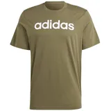 Adidas Essentials Single Jersey Linear Embroidered Logo T-Shirt Olive Strata S