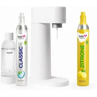 Sparangebot: Woody Wassersprudler Weiß + CO2-Zylinder Zitrone