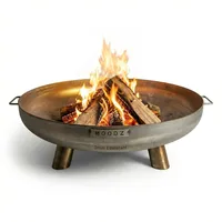 MOODZ Outdoor Living Feuerschale 60 cm Edelstahl - Feuerschalen für den Garten - Feuerstelle Outdoor & Feuertonne - Feuerschale aus Edelstahl (Ø 60 cm F&H)