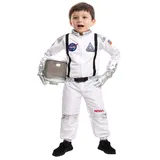 Spooktacular Creations Halloween Kind Unisex Silber Streifen Astronaut Kostüm, Pilot Jumpsuit mit Helm